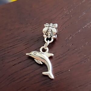 Dolphin Charm for European Style Bracelets Fits Pandora Systems